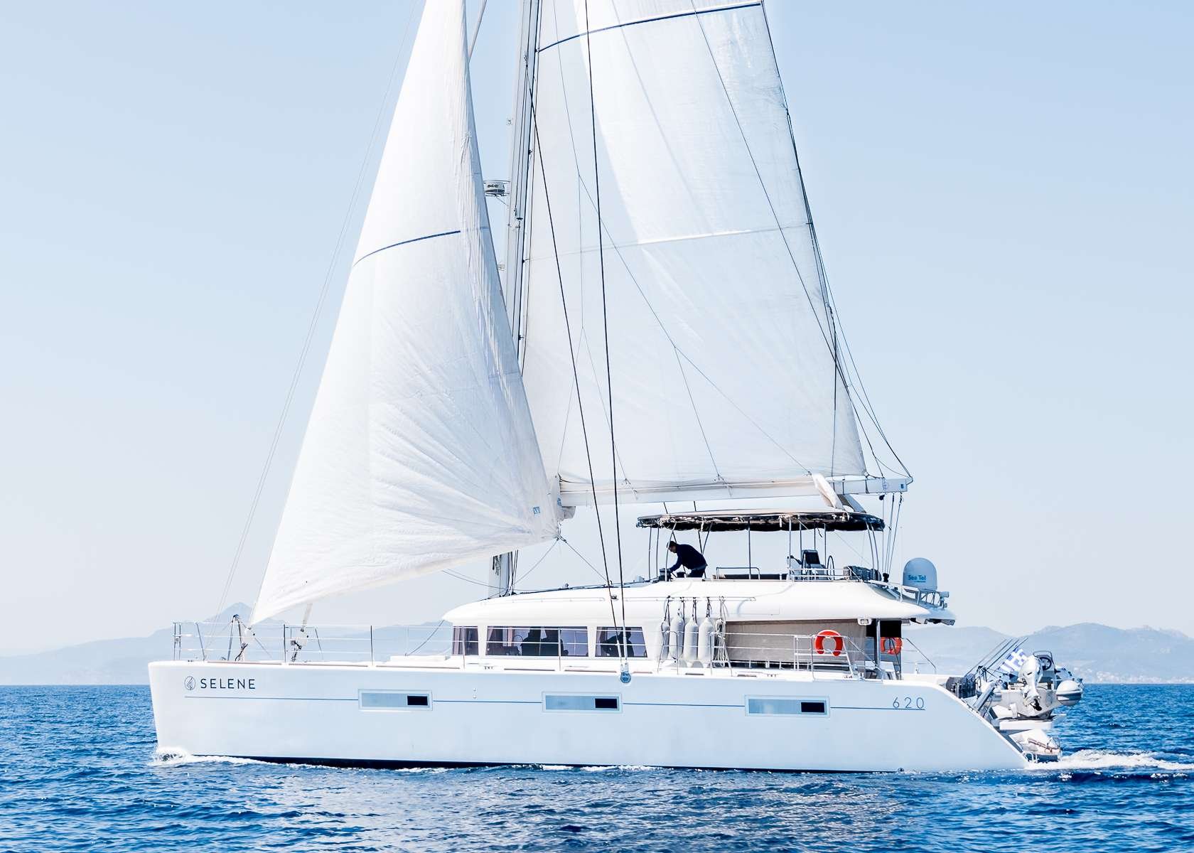 Catamaran with crew charter for 10 guests